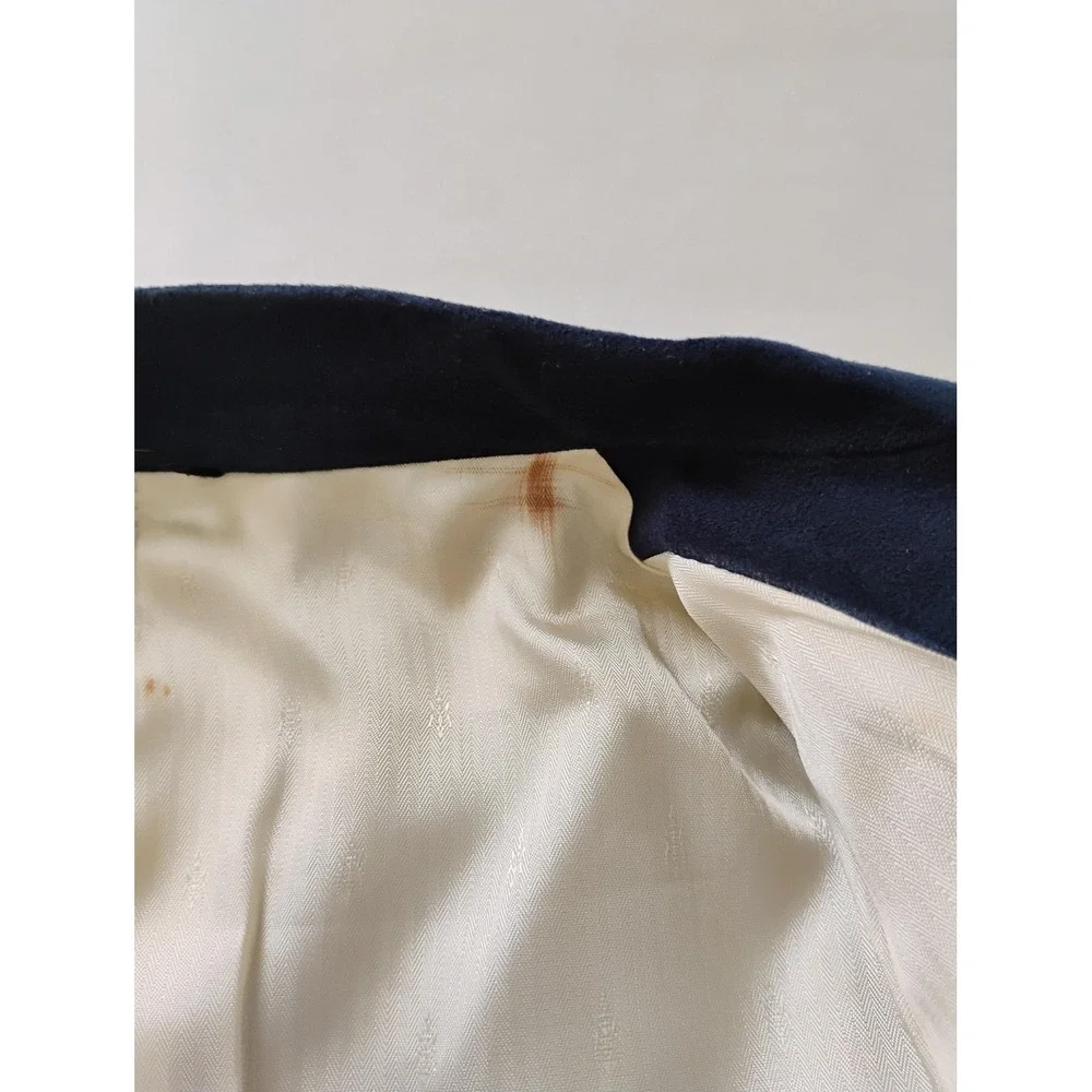 Vintage Lakeland Blazer Mens 42 Long Navy Blue Ultrasuede Sport Coat Made in USA